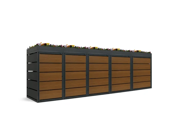 Metal Wheelie Bin Shed Flower Pot David 240-5