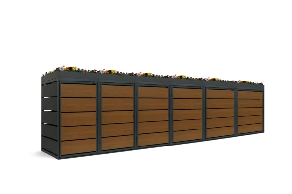 Metal Wheelie Bin Shed Flower Pot David 240-6